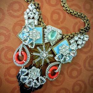 Lulu Frost Crystal and Coral Statement Necklace